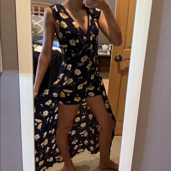 NWT Floral Surplice Skort Maxi Dress - Picture 3 of 4